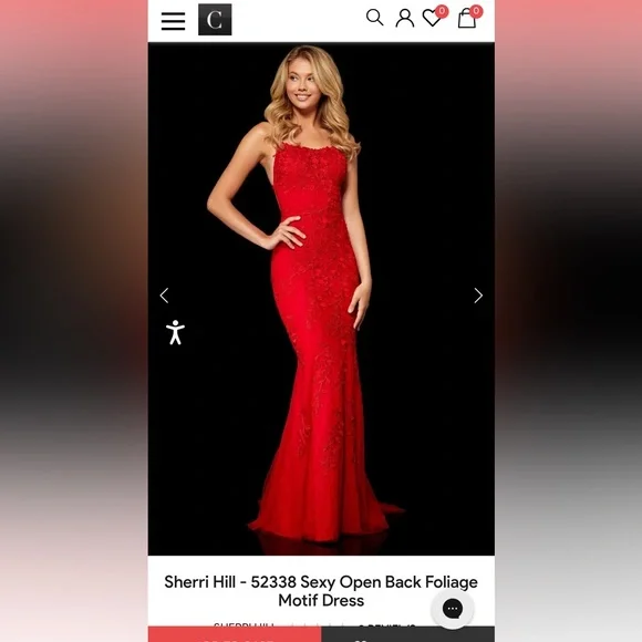 Sherri Hill | Dresses | Red Sherri Hill Motif Dress | Poshmark